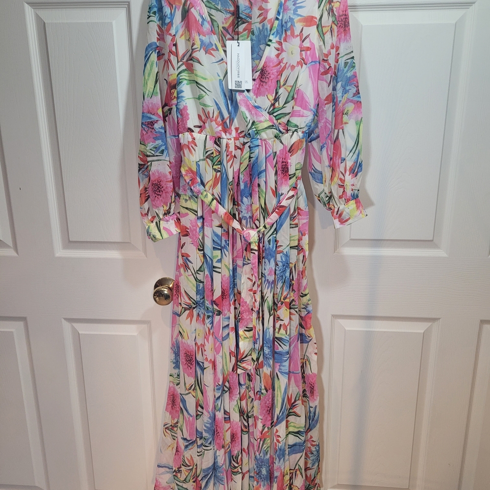 Floral Maxi Dress with Belt